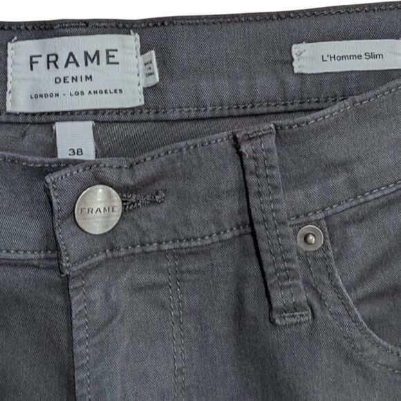 FRAME DENIM L'Homme Slim Men's GREY/HEMATITE Denim Size 38, LMH007 - Picture 3 of 6